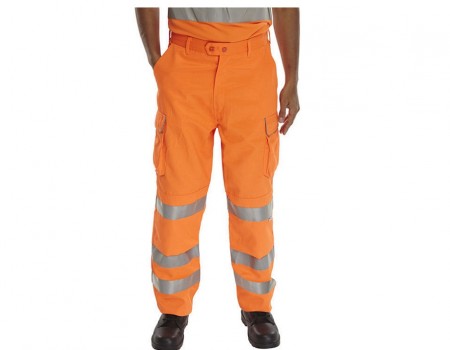 Bseen Orange Hi Vis Polycotton Trousers - Rail Spec