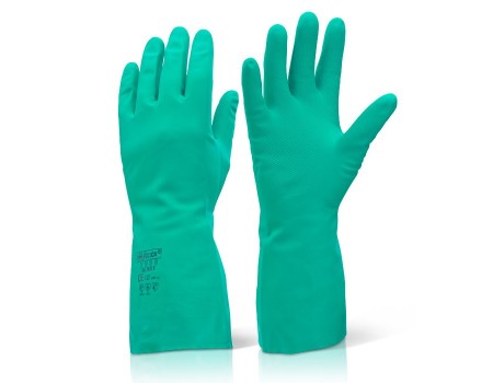 Nitrile Green Glove Lined