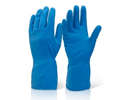Household Medium Weight Blue Rubber Glove