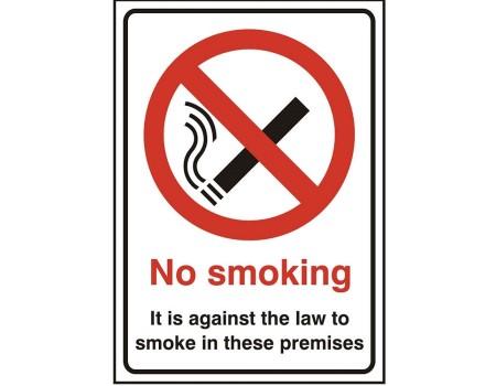 No Smoking Sign-Rigid PVC -210 x 150mm