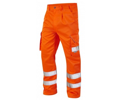 Leo Bideford Workwear Hi Vis Orange Polycotton Trouser