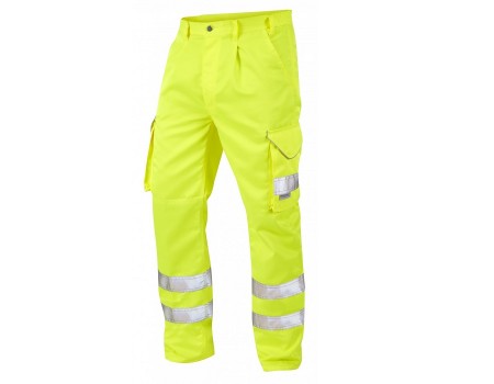 Leo Bideford Workwear Hi Vis Yellow Polycotton Trouser