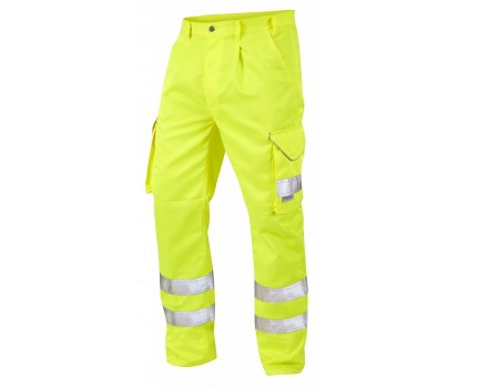 Leo Bideford Workwear Hi Vis Yellow Polycotton Trouser 28R