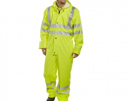 Bseen PU Waterproof Hi Vis Coverall-Yellow