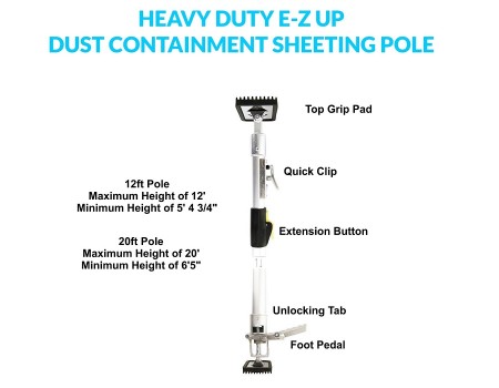 Heavy Duty EZ Up Dust Containment Pole