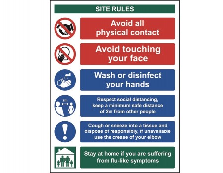 Social Distancing & Hygiene Safety Sign  300 x 400