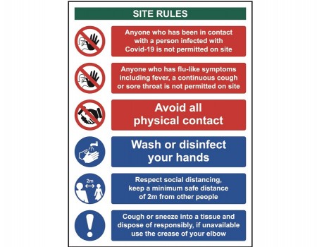 Covid 19 Reception Site Safety Sign  300 x 400 RVPC