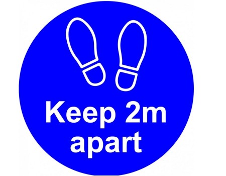 Vinyl Floor Distance Marker-Keep 2m Apart - 200mm