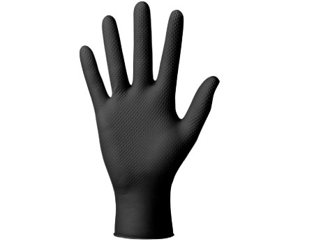 Disposable H/Duty Textured Black P/F Nitrile Glove (Box of 100)