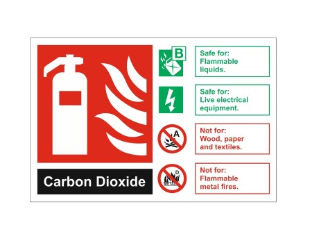 C02 Fire Extinguisher Sign - Rigid PVC (100 x 150mm)