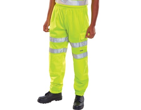 Yellow Hi Vis Class 1 Sweat Jogging Bottoms