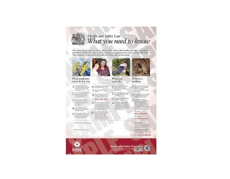 Rigid Plastic A3 Health and Safety Law Poster - 420mm x 297mm