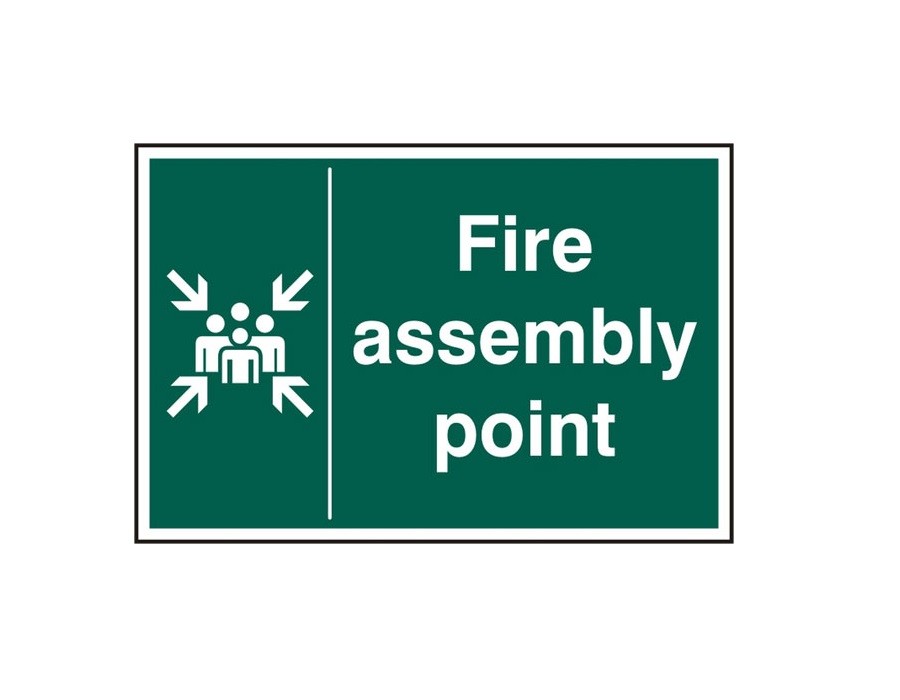 Segnale di sicurezza Fire Assembly Point, 1,2 mm, in plastica