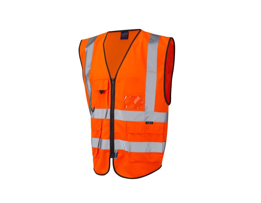 Orange hi vis vest with pockets cheap