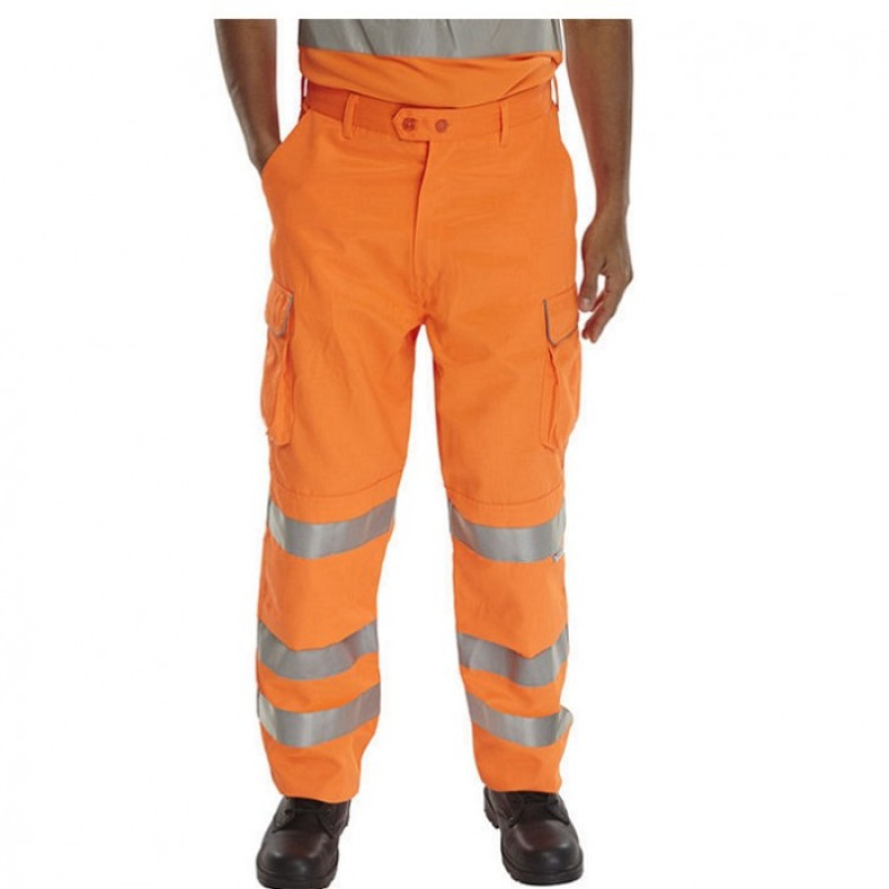 Bseen Hi Vis Polycotton Trousers - Rail Spec 33" Leg Bseen Hi Vis Polycotton Trousers - Rail Spec 33" Leg