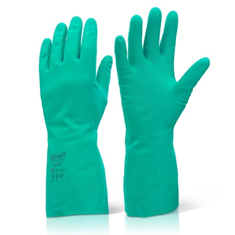 Nitrile Green Lined Gloves Nitrile Green Lined Gloves