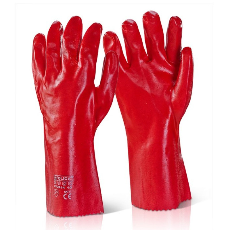 PVC Red Gauntlet 14" Size 10 PVC Red Gauntlet 14" Size 10