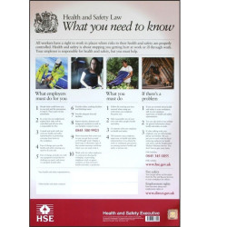 Health & Safety PVC Law Poster A2 420mm x 594mm