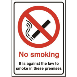 No Smoking Sign-Rigid PVC -210 x 150mm