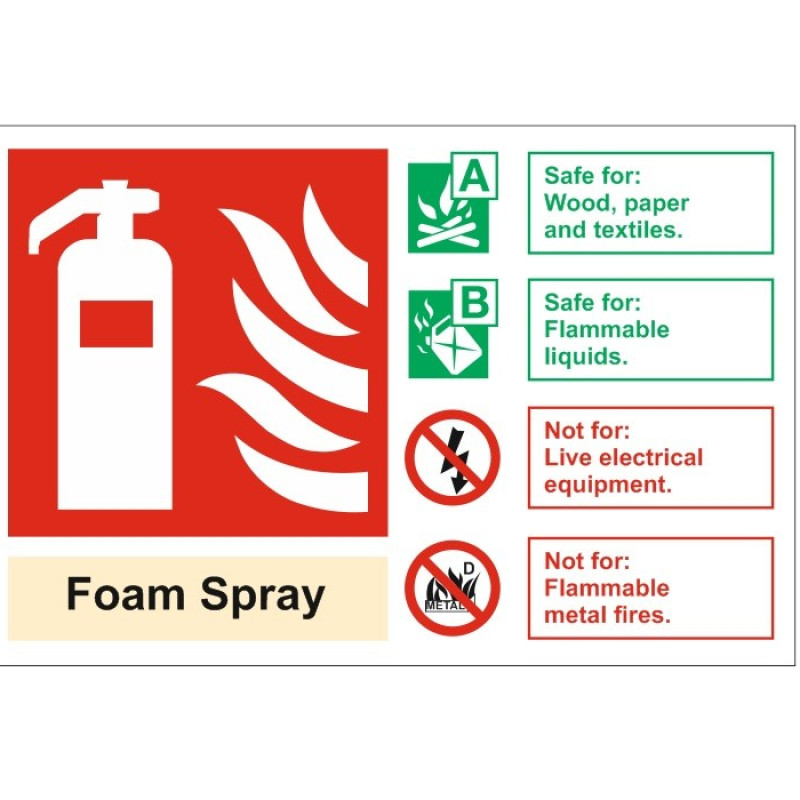 Foam Fire Extinguisher Sign - Rigid PVC (100 x 150mm) Foam Fire Extinguisher Sign - Rigid PVC (100 x 150mm)