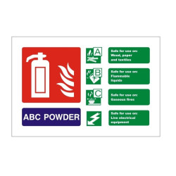 Powder Fire Extinguisher Sign - Rigid PVC (100 x 150mm)