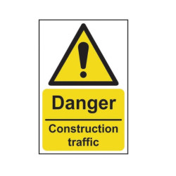 Danger Construction Traffic (RPVC) - 200 x 300mm