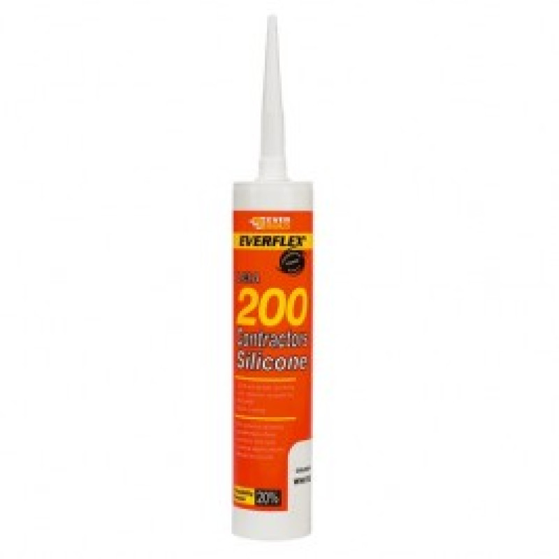 Sika Everbuild Contractors Clear Silicone - 295ml Sika Everbuild Contractors Clear Silicone - 295ml