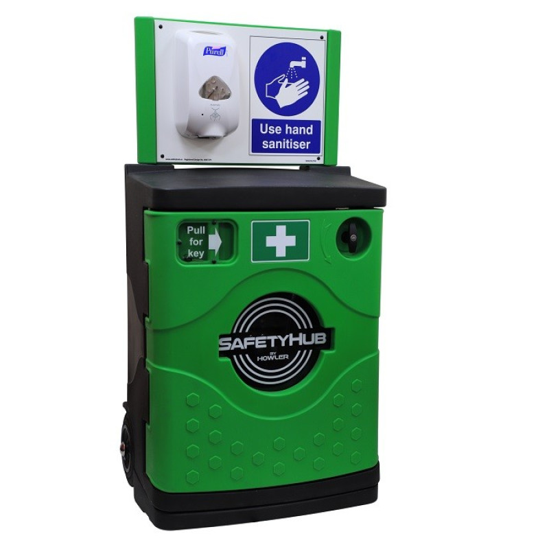SafetyHub Mobile Sanitiser Station with Cabinet SafetyHub Mobile Sanitiser Station with Cabinet