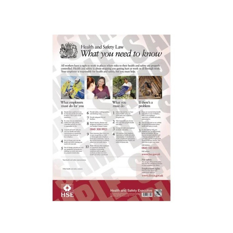 Health & Safety Law Poster A3 420mm x 297mm