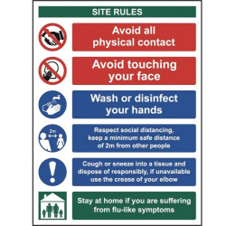 Social Distancing & Hygiene Safety Sign  300 x 400