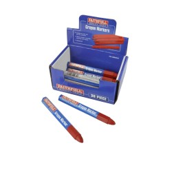 Faithfull Red Crayon Markers - Box of 30